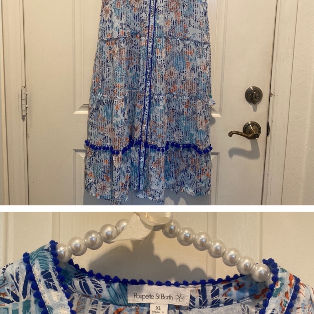 Poupette St. Barth Blue Floral Maxi Dress